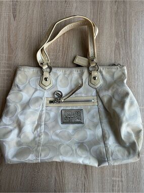 Coach Poppy Signature Lurex Glam Tote Bag
